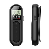 Mini radio portable 500mah écran lcd USB 76-108mhz conception du clip arrière AM/FM radio de poche avec casque filaire pour sport