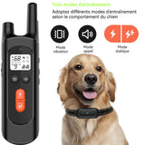 Collier de dressage pour chien avec télécommande à affichage numérique 3modes IPX7étanche réglable collier anti aboiement chien