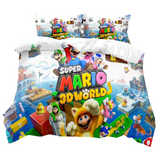 Housse de couette mario ensemble de literie basique trois pièces 140x200cm pour lit 2 personnes parure de lit 3D doux pour la peau