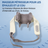 Masseur cervical 2000mah 2 niveaux chauffage minuterie masseur de cou avec 2 niveaux d'intensité 2 modes masseur de cou electrique