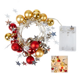 Guirlande lumineuse de Noël 2 M 20 LED IP65 Étanche Petite Guirlande Lumineuse colorée de Noël à piles pour Décoration de Noël
