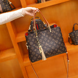 Sac en cuir véritable imprimé sac femme nouvelle tendance grande capacité sac à main mode épaule Messenger sac