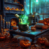 Décoration d'halloween 19,5x38cm génération automatique de brume ambiance immersive souvenir chaudron de sorcière multifonction