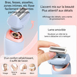 Rasoir electrique femme 800mAh IPX7 2 en 1 rechargeable pour femme à 2 têtes wet dry tondeuse pour visage corps aisselles bikini