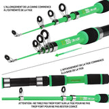 anne à péche 1.8m canne à peche telescopique ensemble canne à peche et moulinet ensemble de cannes à leurres sport peche vert