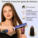 Fer à friser 1000W 4 réglages de température Moteur à courant continu sans balais 110 000 tr/min Raides et bouclés Sèche-cheveux