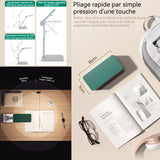 Lampe de Bureau pliable grande capacité réglage à trois vitesses très longue durée de vie de la batterie affichage de l'horloge