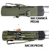 Sac de peche 123x34cm sac a canne a peche sac de pêche portable etanche multifonction housse cannes a pêche sac canne à pêche vert