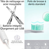 Détartreur Dentaires 2 en 1 Brosse à Dents Électrique étanche IPX6 pour Hydropulseurs et Irrigateurs pour Détartrage Dentaire