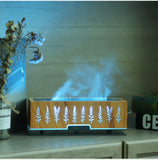 Machine d'aromathérapie à flamme de simulation, humidificateur d'huile essentielle carré de bureau, sans fil, avec télécommande