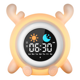 Réveil pour enfants 1200mAh 11,15x9,95x13,3cm 8 couleurs de lumière horloge bruit blanc veilleuse connectivité bluetooth cerf