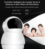 Petit Bonhomme de Neige 3D Navigation Tête Balançoire Blanc 1080P HD caméra wifi 360° panoramique caméra de surveillance de sécurité