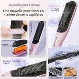 Brosse lissante pour cheveux 27x5cm 4 vitesses de réglage de la température LCD écran 80 millions ions négatifs peigne à lisser