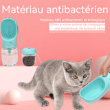 Bouteille d'eau 550 ml avec récipient alimentaire pour une utilisation en extérieur Gobelet d'eau portable pour chat et chien