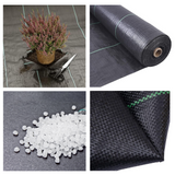 Toile de paillage tissu imperméable résistant à l'herbe pour verger de jardin 2x100m PE tissu résistant à l'herbe polyvalent noir