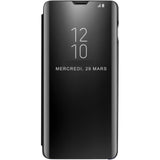 oque transparente Galaxy S10 noir Intelligent 6,1 pouces Couvercle rabattable Avec support Étui de téléphone portable ultra-mince