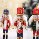 Ensemble de décoration de noël en boîte de 12.5CM, marionnettes en noyer, ornements de table en bois faits à la main, poupées