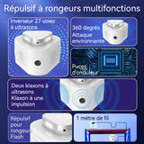 épulsif  25kHz Ultrasons 360 degrés Silencieux Economiseur d'énergie Multifonction Conversion fréquence antiparasitaire à ultrasons