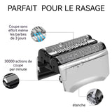Tête de rasoir 9 cm 70S ABS + acier inoxydable Compatible avec les modèles Braun Series 7 Capturez chaque barbe avec précision
