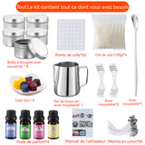 Kit de fabrication de bougies 50 noyaux de cire 8 boîtes de conserve kit fabrication bougies parfumées fabrication de bougies cire