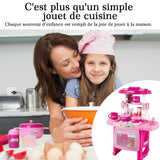 uisine enfant 37X21X47cm Jouet de cuisine vaisselle table éclairage musique simulation ustensiles cuisine avec des effets sonores