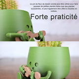 Mini pot de fleurs en plastique mignon pour plantes d'intérieur avec trou drainage cadeau pour plantes grasses décoration jardin
