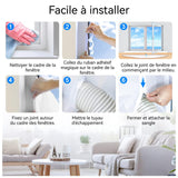 Kit Calfeutrage Climatiseur 4 m x 37cm Polyester épaissi Scellage étanche haute performance Adaptable à différents types de fenêtres
