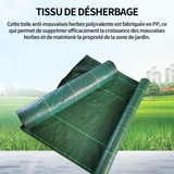 Tissu de paillage 20x20m PE multi-usages extérieur jardin verger perméable à l'eau hydratant durable tissu résistant à l'herbe noir
