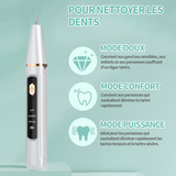 Appareil nettoyage dents 24.5X25X189mm nettoyeur dent portable ondes acoustiques intelligentes portables nettoyeur dentier ultrason