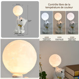 Lampe de bureau 5W lampe de chevet forme chaton moon avec 3 modes de source lumineuse veilleuse de protection des yeux créative