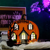 Décoration de maison en forme de citrouille 23.5*5.3*22.5cm  Procédé laser Design lumineux Convient à la décoration d'Halloween