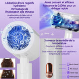Sèche-cheveux 22cm 2600 W Séchage rapide haute efficacité Réglage de la température à trois niveaux Conception portable et pliable