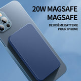 Batterie externe 10000mAh Bleue pratique Batterie externe magnétique Batterie Externe Magsafe Batterie Externe Magnétique sans Fil