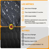 Housse de siège 135x47cm Noir+Orange Housse de siège arrière pour animaux de compagnie Housse de hamac imperméable pour voiture