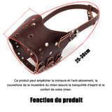 Museliere pour chiens 25-30cm muselière en PU noir ajustable sécurité sans frottement douceur conception antimorsure antiaboiement
