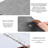 Bloc-notes carnet de notes en cuir  notes autocollantes  cahier à feuilles mobiles A6 grand livre à main  cahier  en cuir PU pour
