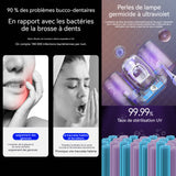 Stérilisateur de brosse à dents USB porte-brosse à dents avec 4 emplacements et 2 tasse et distributeur automatique de dentifrice
