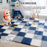 Tapis mousse 24 pcs 30cmx30cm blanc bleu epaisseur 1.2cm matériau eva forme carré dalles en mousse tapis de protection de sol