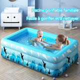 Piscine gonflable 180x130x55cm Piscine en PVC épaissie pour enfants Peut accueillir 3 à 4 personnes avec des jouets aquatiques
