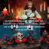 Bougeoir 40x40x25cm chandelier Halloween décoration de table squelette rose rouge décoration de fête sombre eteignoir a bougie