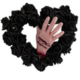 Couronne de roses d'Halloween   34*7*30cm   Simulation de rose  Suspension d'ambiance festive Suspension de porte Halloween