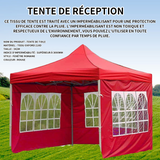 Tente d'extérieur en tissu Oxford 210D fenêtre romaine 3x2M imperméable et imperméable pliable tissu Oxford transparent rouge