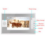 Doorbell 7 inch fingerprint password remote control unlock visual doorbell night vision waterproof intelligent doorbell