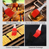 Pinceau cuisine silicone alimentaire rouge résistance aux hautes températures sans perte de poils brosse à huile pour barbecue