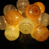 Guirlande lumineuse à leds 20 perles lumineuses Cordons lumineux colorés Boule de fil de coton Convient à la décoration de festivals