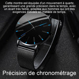 Montre analogique homme 42mm bracelet en acier inoxydable montre à quartz montre homme élégant montre-bracelet cadeaux pour hommes