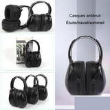 Cache-oreilles 14,5x19,5x10cm 30dB protection insonorisée cache-oreilles réduction du bruit du sommeil noir casque anti-bruit