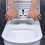 Abattant WC Dimensions extérieures 34-35cm 40-44cm Longueur intérieure 28 cm Largeur intérieure 20,5cm silencieux Durable blanc