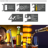 Rafraichisseur de Bouteille Rafraîchisseur a Vin Bâton de Bière et Decapsuleur Bouteille en Acier Inoxydable pour le bar la fête