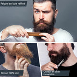 Kit Barbe Homme 12pcs avec Shampoing Conditionneur Huile Baume Shaper Brosse Ciseaux Peigne Sac Kit Soins Barbe pour Hommes Coffret